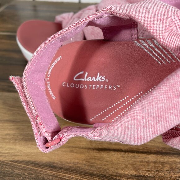 Clarks Arla Fern Womens Size 8 Wide Shoes Red Strappy Slingback Platform Sandal - Picture 10 of 12